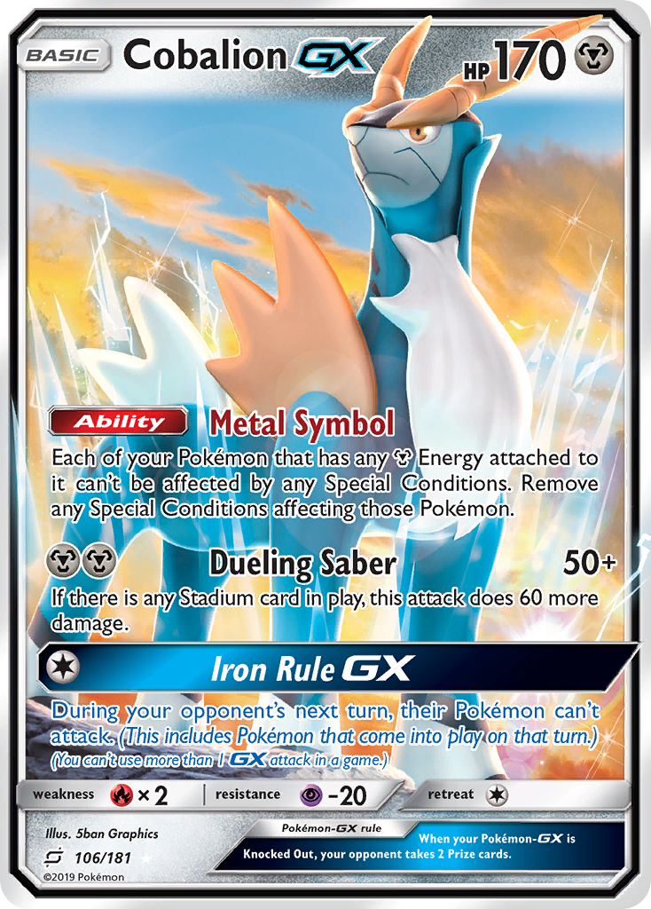 Cobalion GX (106/181) [Sun & Moon: Team Up] | Good Games North