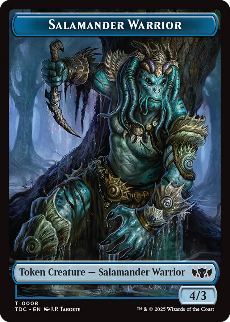 Salamander Warrior // Zombie Druid Double-Sided Token [Tarkir: Dragonstorm Commander Tokens] | Good Games North