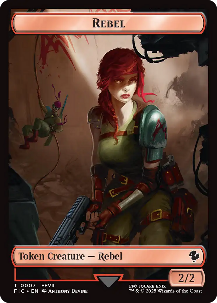Soldier // Rebel Double-Sided Token (Surge Foil) [FINAL FANTASY Commander Tokens] | Good Games North