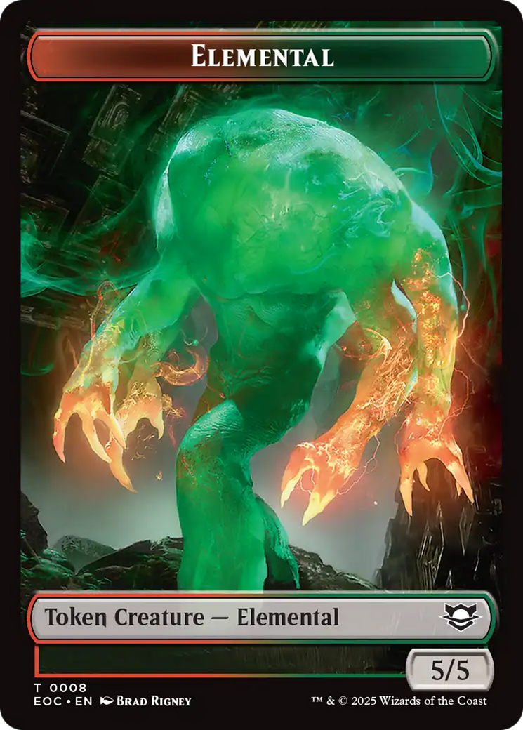 Beast (0006) // Elemental (0008) Double-Sided Token [Edge of Eternities Commander Tokens] | Good Games North