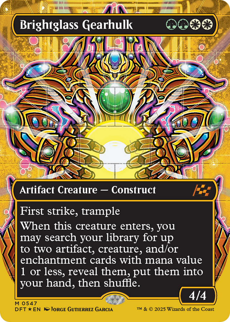 Brightglass Gearhulk (Borderless) (First-Place Foil) [Aetherdrift] | Good Games North