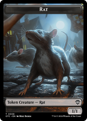 Rat // Blood Double-Sided Token [Outlaws of Thunder Junction Commander Tokens] | Good Games North
