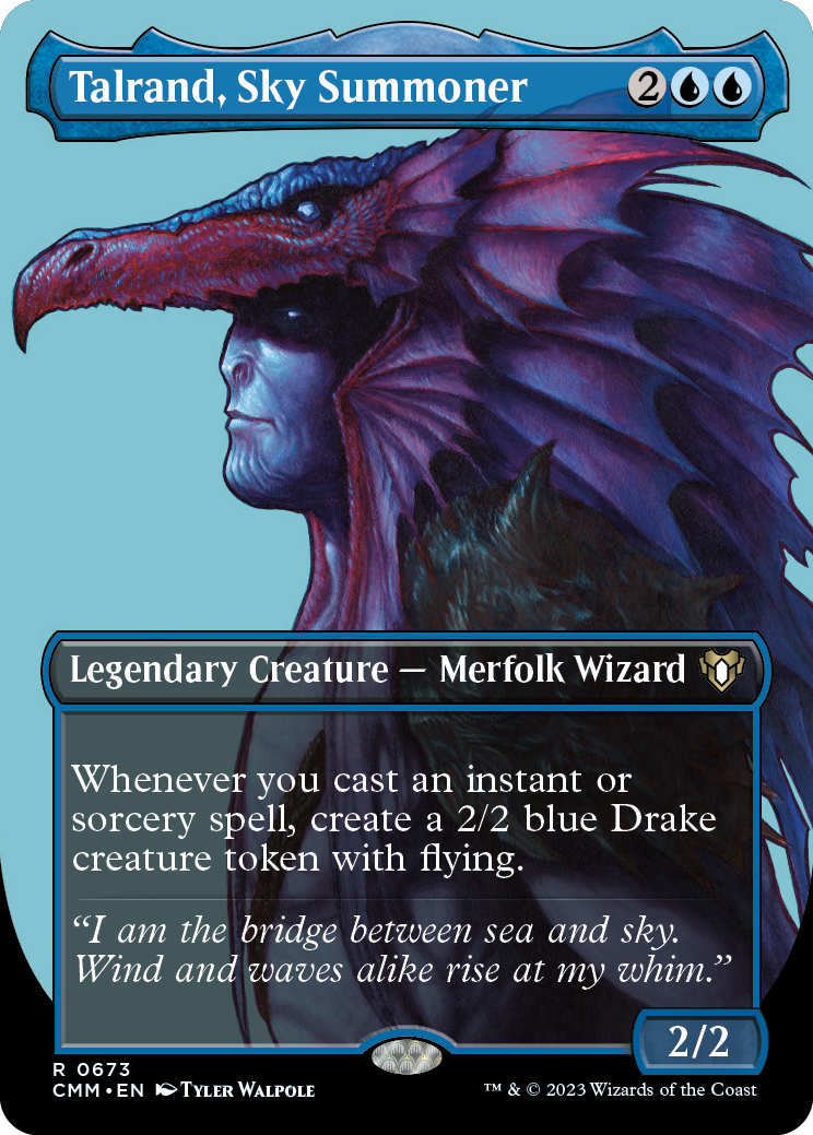 Talrand, Sky Summoner (Borderless Profile) [Commander Masters] | Good Games North