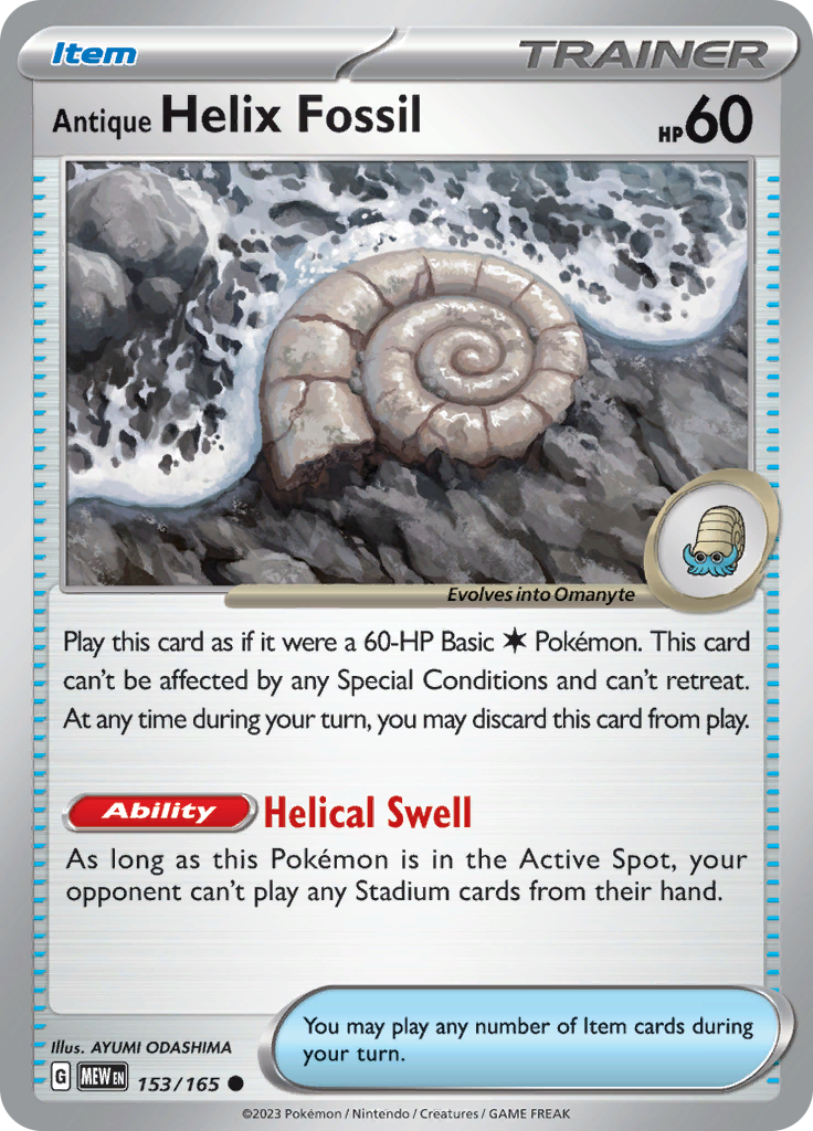 Antique Helix Fossil (153/165) [Scarlet & Violet 151] | Good Games North