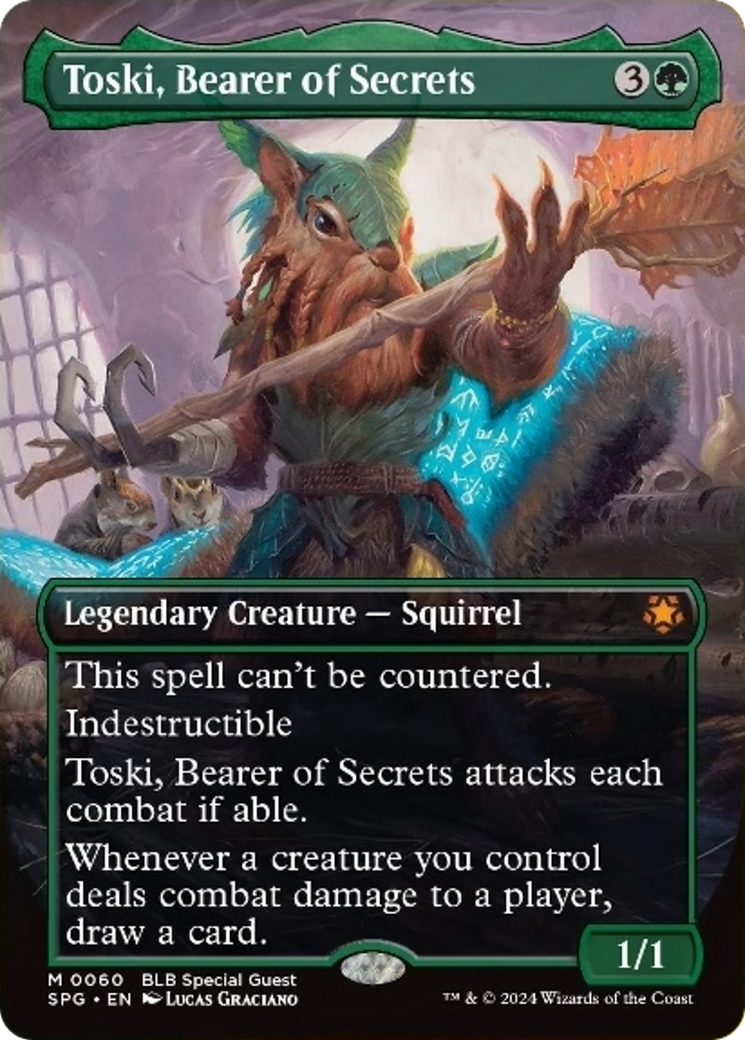 Toski, Bearer of Secrets (Borderless) [Bloomburrow Special Guests] | Good Games North