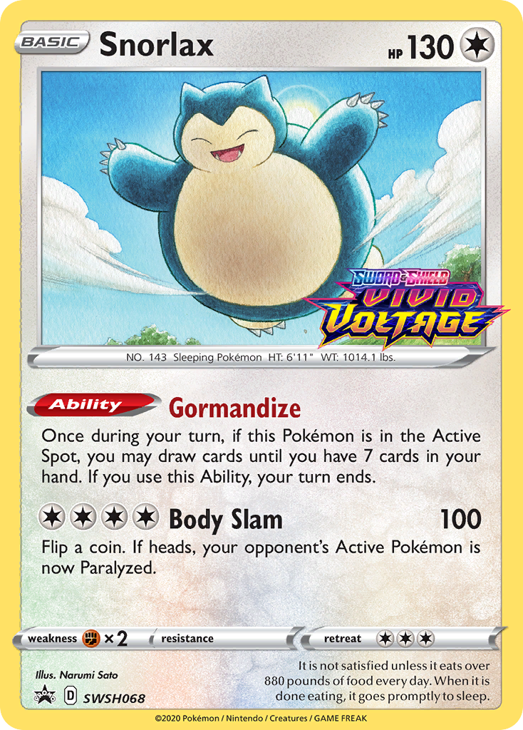 Snorlax (SWSH068) (Prerelease Promo) [Sword & Shield: Black Star Promos] | Good Games North
