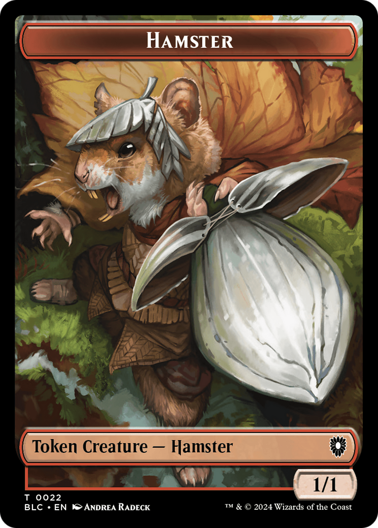 Hamster // Saproling Double-Sided Token [Bloomburrow Commander Tokens] | Good Games North
