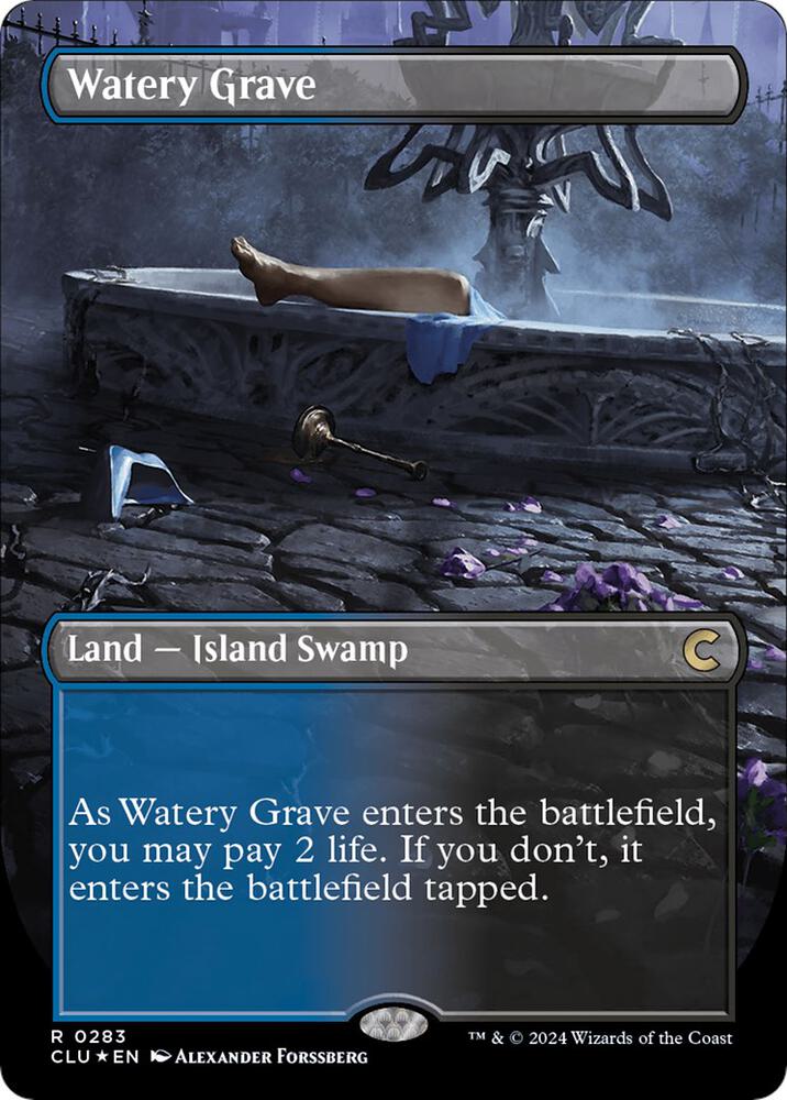 Watery Grave Borderless (Ravnica: Clue Edition)  - Foil | Good Games North