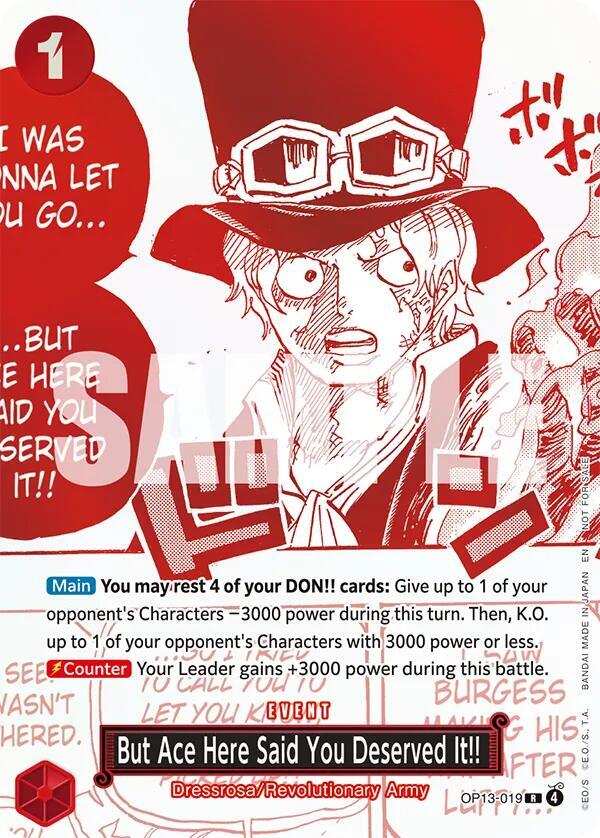 But Ace Here Said You Deserved It!! (3rd Anniversary Treasure Campaign Pack) OP13-019 (One Piece Promotion Cards)  - Foil | Good Games North