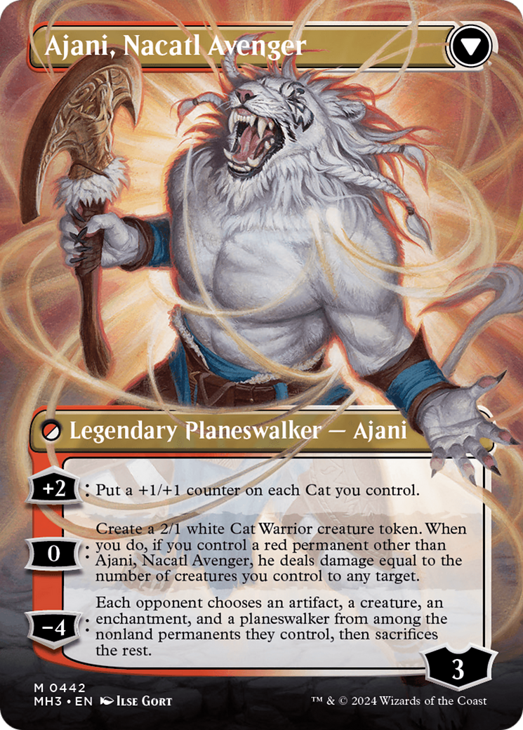 Ajani, Nacatl Pariah // Ajani, Nacatl Avenger (Borderless) [Modern Horizons 3] | Good Games North