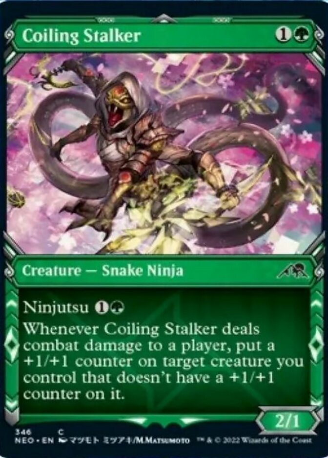Coiling Stalker (Showcase Ninja) [Kamigawa: Neon Dynasty] | Good Games North