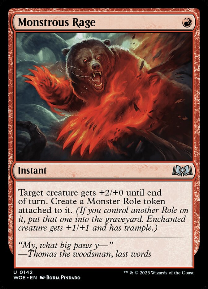 Monstrous Rage (Wilds of Eldraine)  - Foil | Good Games North