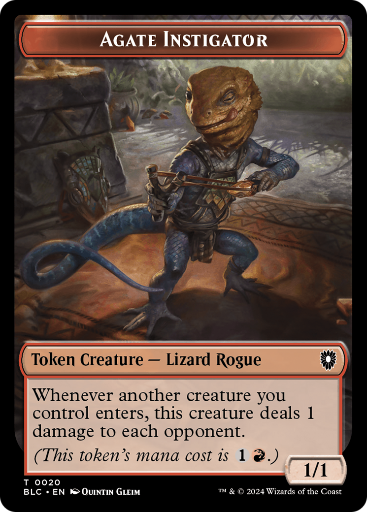 Agate Instigator // Rabbit Double-Sided Token [Bloomburrow Commander Tokens] | Good Games North