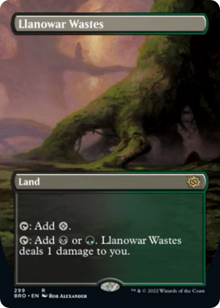 Llanowar Wastes Borderless 299/287 (The Brothers' War)  | Good Games North