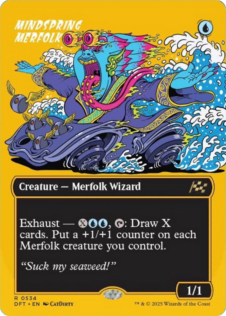 Mindspring Merfolk (Borderless) (First-Place Foil) [Aetherdrift] | Good Games North