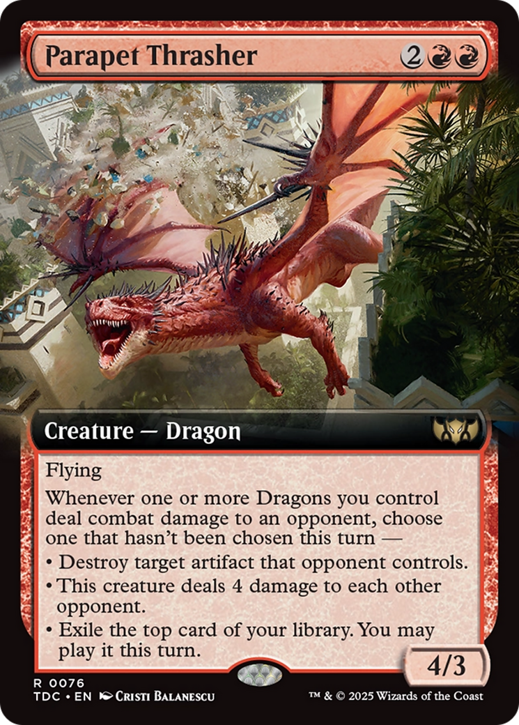 Parapet Thrasher (Extended Art) [Tarkir: Dragonstorm Commander] | Good Games North