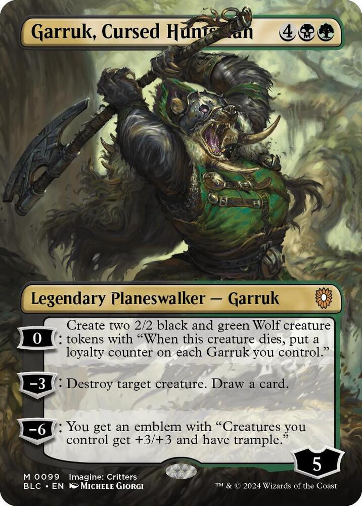 Garruk, Cursed Huntsman 99/40 (Commander: Bloomburrow)  - Borderless Foil | Good Games North