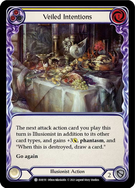 Veiled Intentions (Yellow) [EVR151] (Everfest)  1st Edition Rainbow Foil | Good Games North