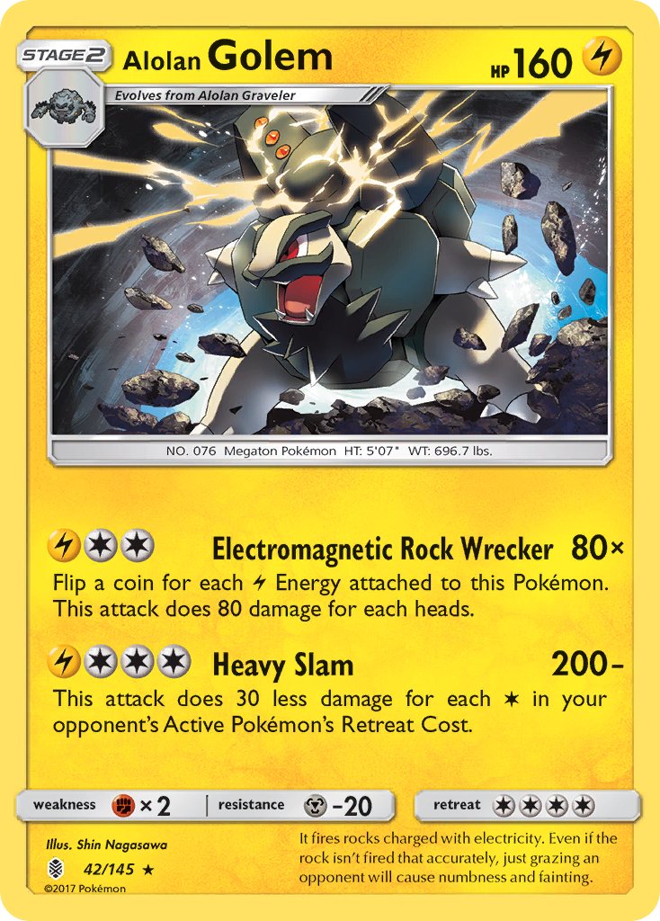 Alolan Golem (42/145) (Cosmos Holo) (Blister Exclusive) [Sun & Moon: Guardians Rising] | Good Games North