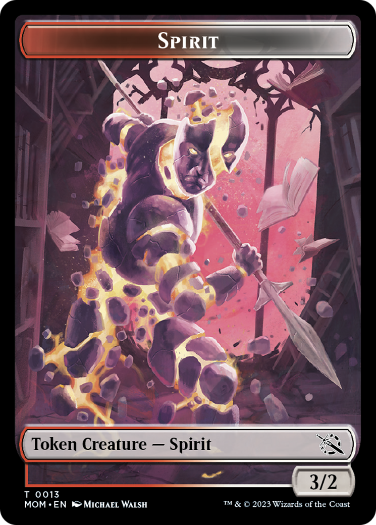 Warrior // Spirit (13) Double-Sided Token [March of the Machine Tokens] | Good Games North