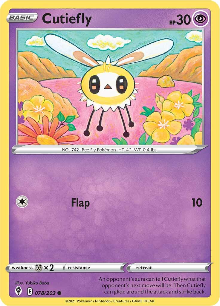 Cutiefly (078/203) [Sword & Shield: Evolving Skies] | Good Games North