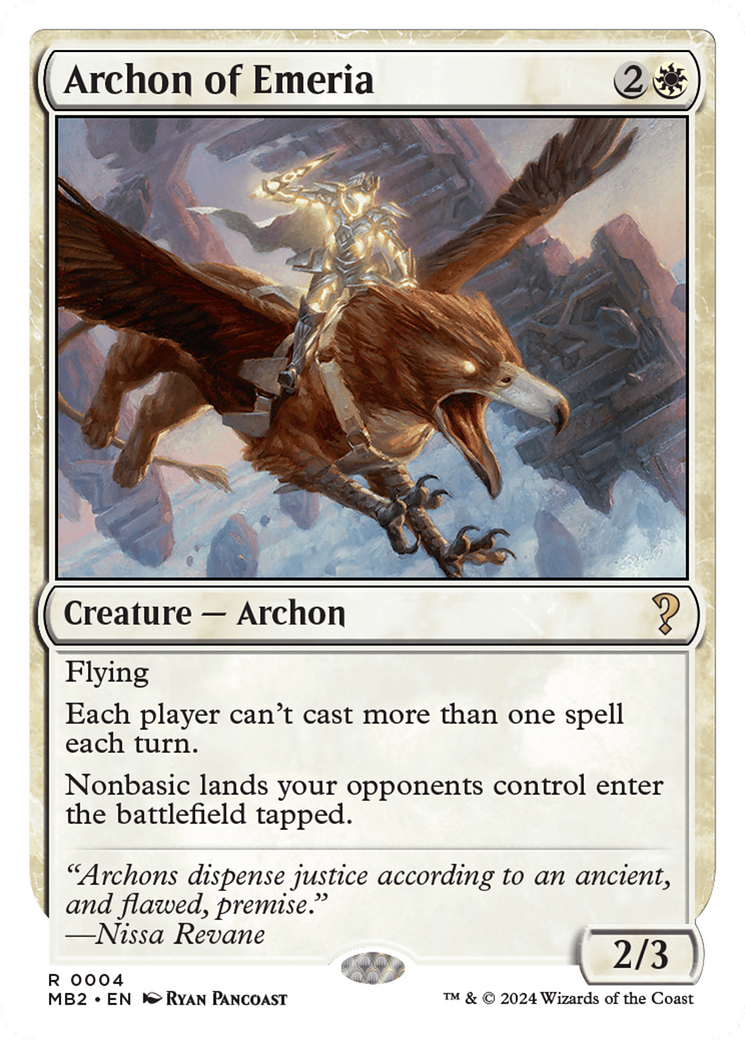 Archon of Emeria (White Border) [Mystery Booster 2] | Good Games North