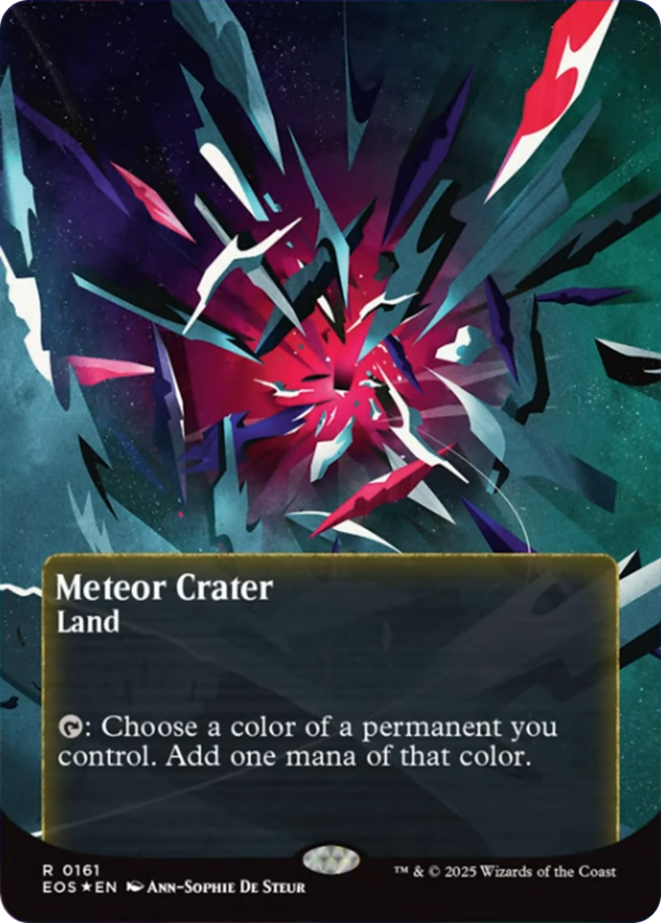 Meteor Crater (0161) (Borderless) (Galaxy Foil) [Edge of Eternities: Stellar Sights] | Good Games North