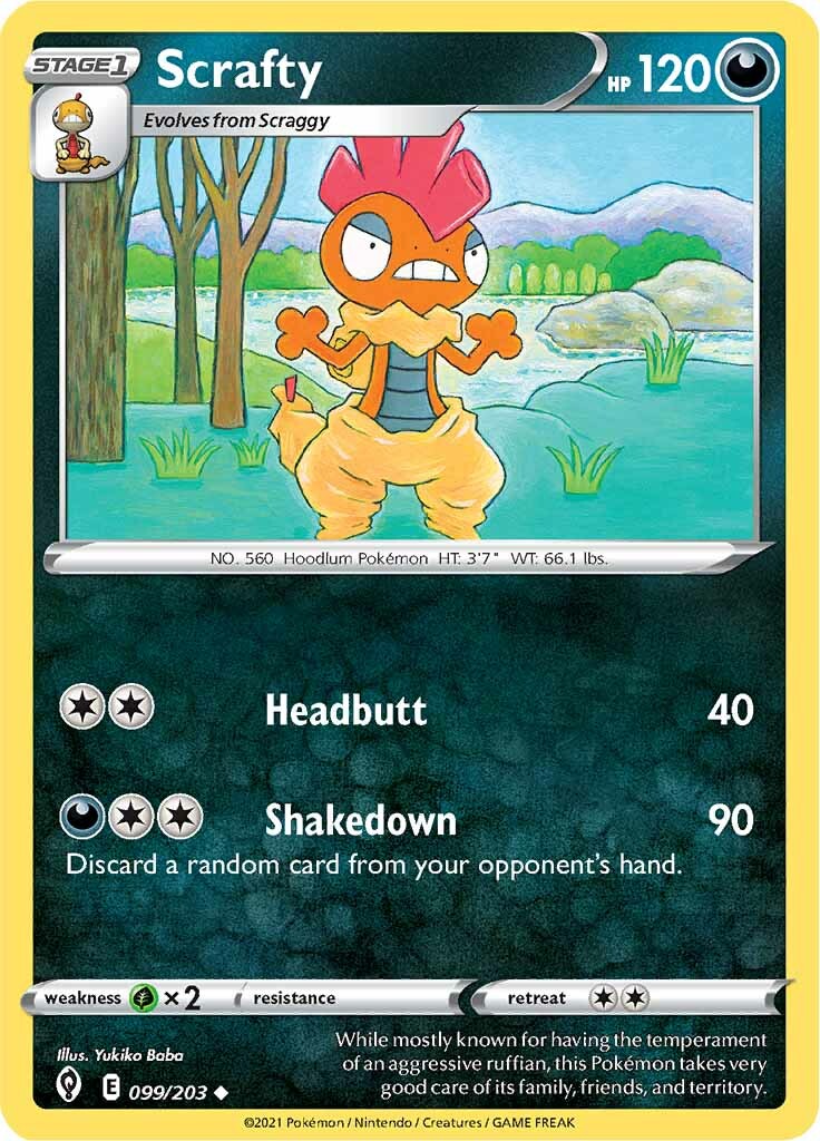 Scrafty (099/203) [Sword & Shield: Evolving Skies] | Good Games North