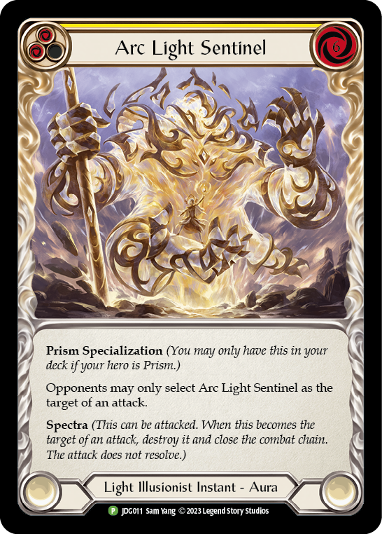 Arc Light Sentinel (Yellow) [JDG011] (Promo)  Cold Foil | Good Games North