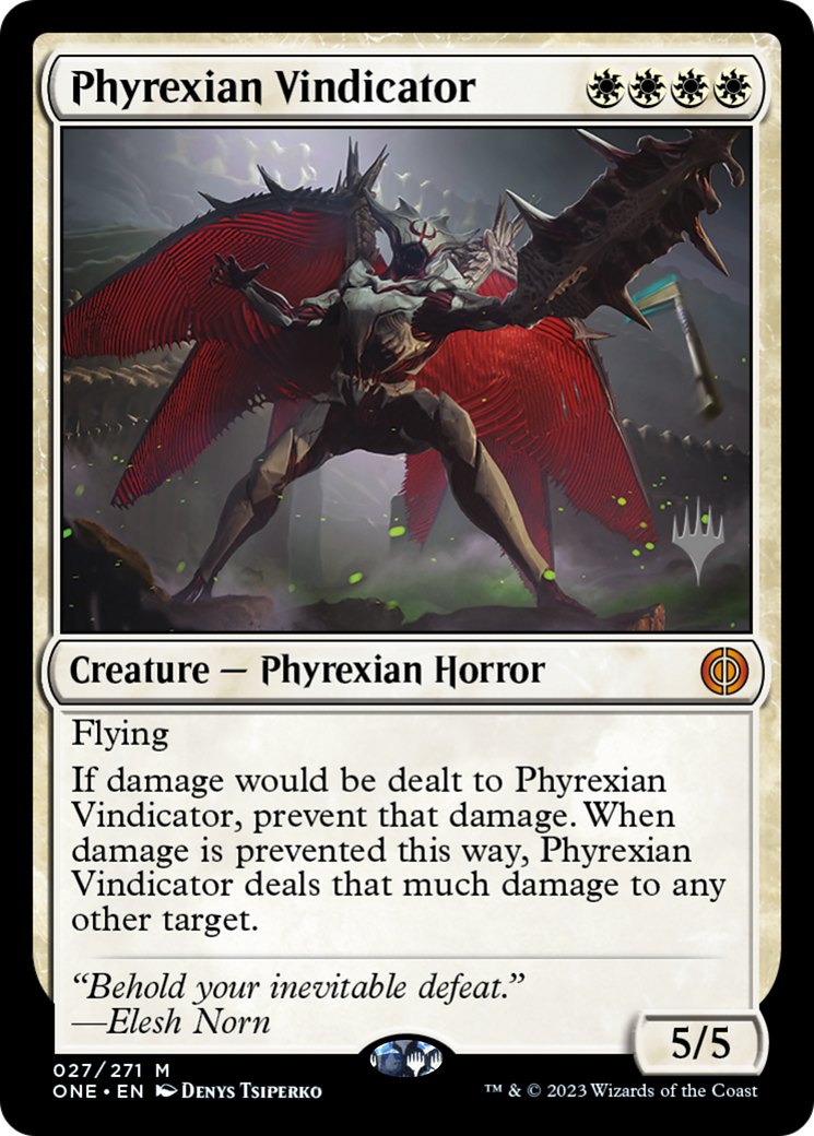 Phyrexian Vindicator (Promo Pack) [Phyrexia: All Will Be One Promos] | Good Games North