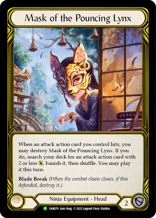 Mask of the Pouncing Lynx (Golden) [FAB079] (Promo)  Cold Foil | Good Games North