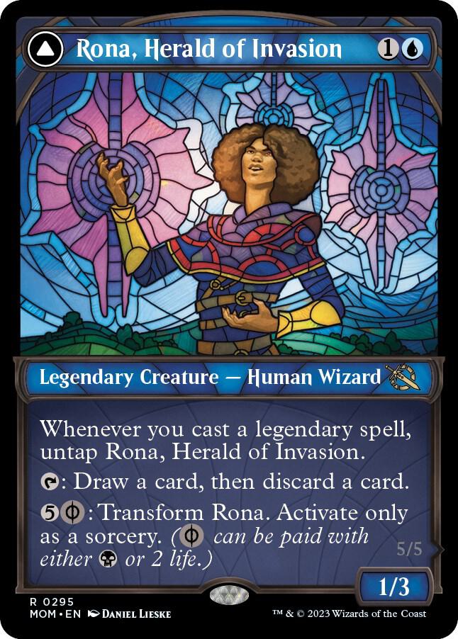 Rona, Herald of Invasion // Rona, Tolarian Obliterator 295/291 (March of the Machine)  - Showcase Foil | Good Games North