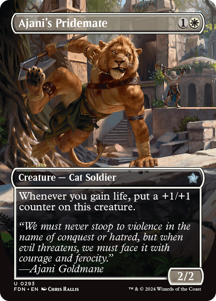 Ajani's Pridemate (Borderless) [Foundations] | Good Games North