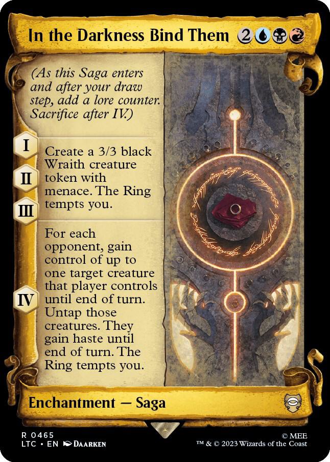 In the Darkness Bind Them Showcase Scrolls 465 (Commander: The Lord of the Rings: Tales of Middle-earth)  - Showcase Scroll Foil | Good Games North