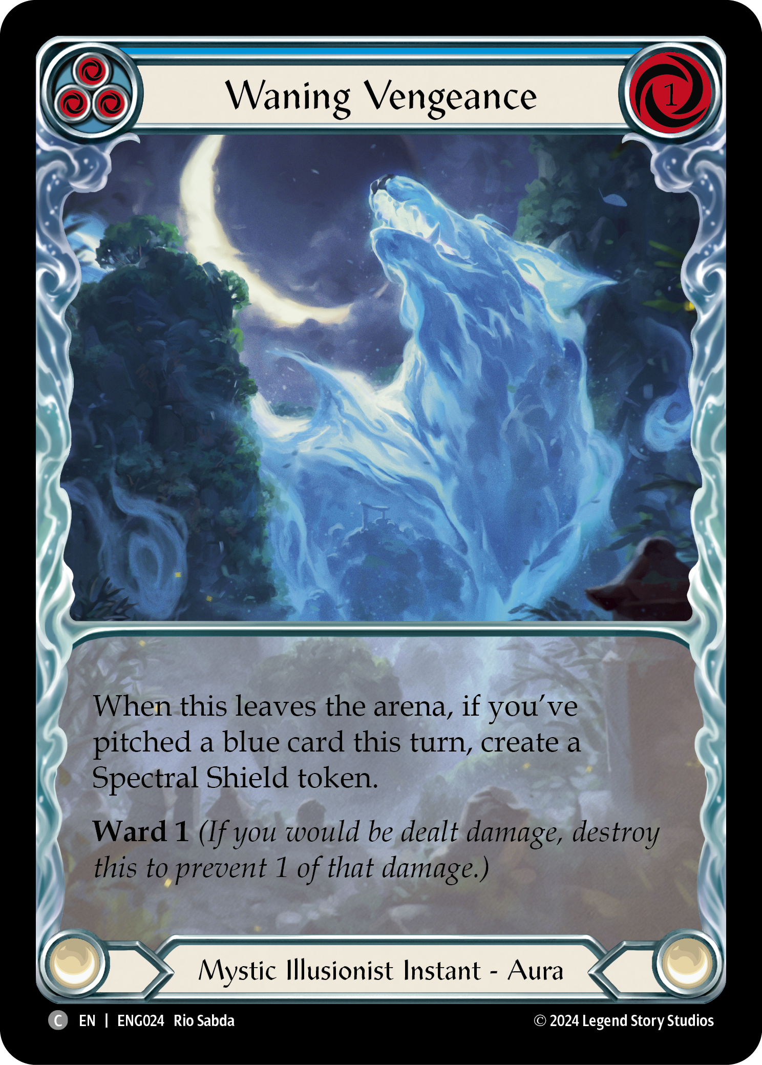 Waning Vengeance (Blue) [ENG024] (Part the Mistveil Enigma Blitz Deck) | Good Games North