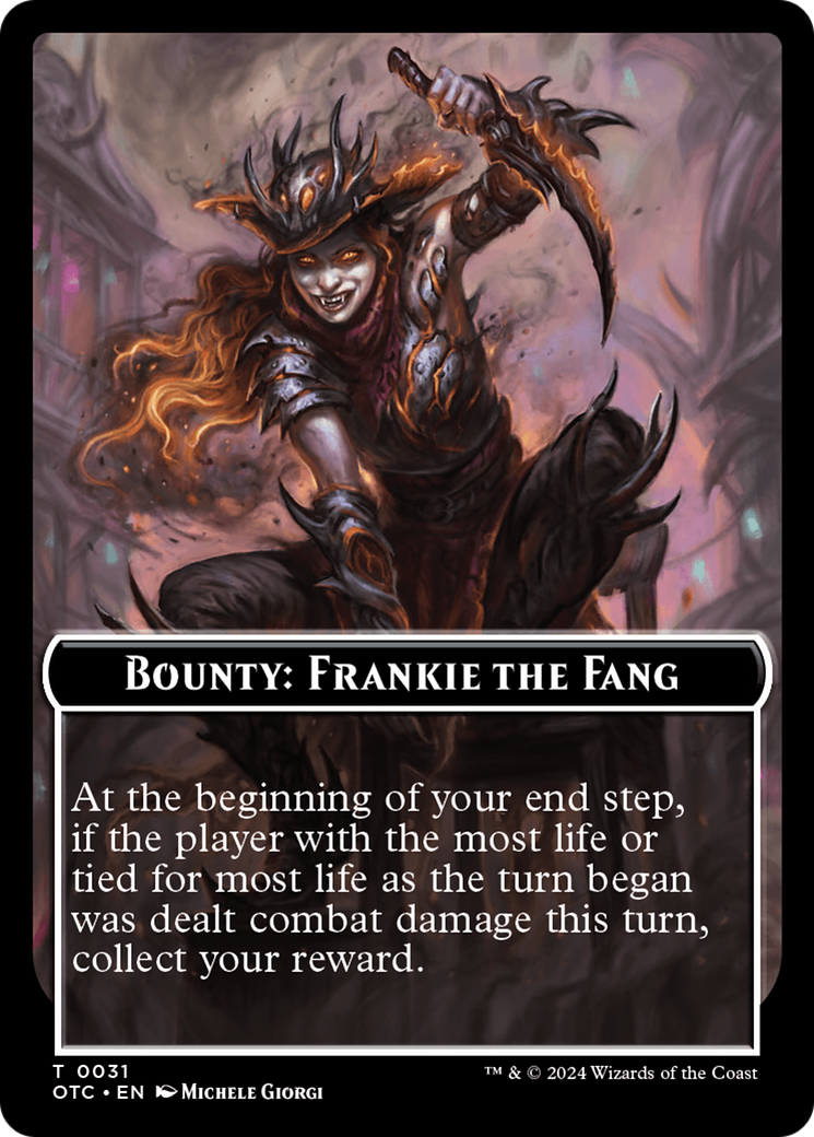 Bounty: Frankie the Fang // Bounty Rules Double-Sided Token [Outlaws of Thunder Junction Commander Tokens] | Good Games North