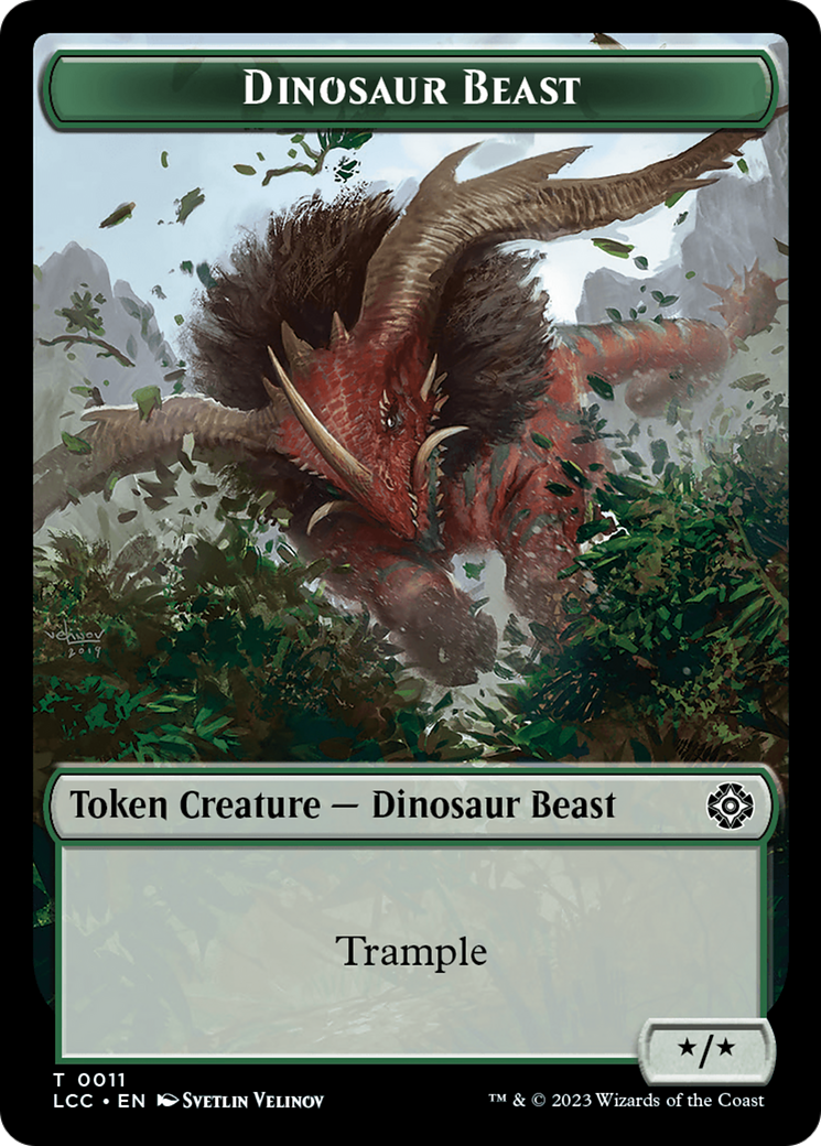 Dinosaur Beast // Dinosaur Double-Sided Token [The Lost Caverns of Ixalan Commander Tokens] | Good Games North