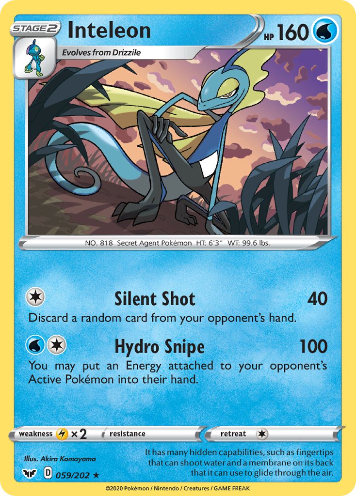 Inteleon (059/202) (Cracked Ice Holo) (Theme Deck Exclusive) [Sword & Shield: Base Set] | Good Games North