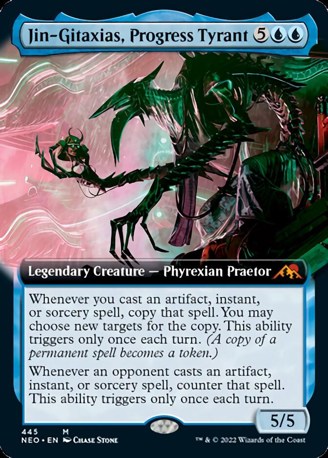 Jin-Gitaxias, Progress Tyrant (Extended Art) [Kamigawa: Neon Dynasty] | Good Games North