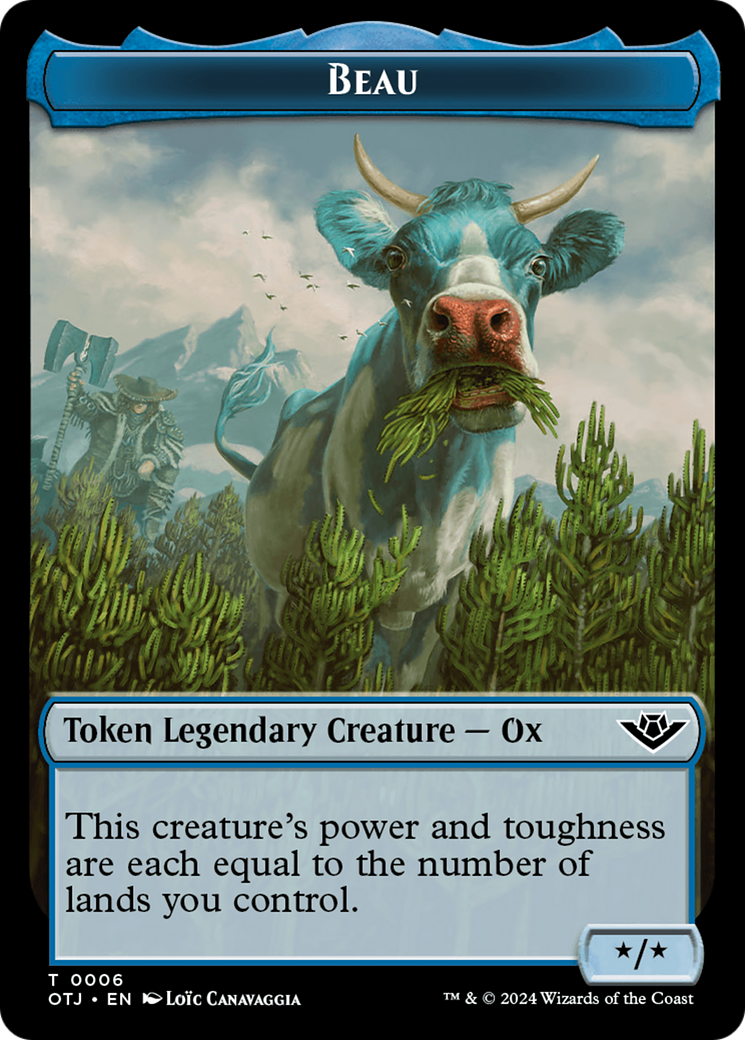 Mercenary // Beau Double-Sided Token [Outlaws of Thunder Junction Tokens] | Good Games North