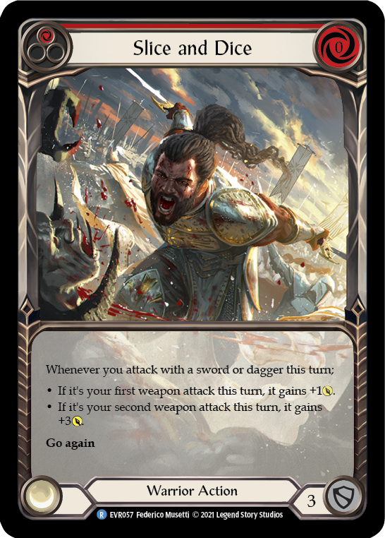 Slice and Dice (Red) [EVR057] (Everfest)  1st Edition Extended Art Rainbow Foil | Good Games North