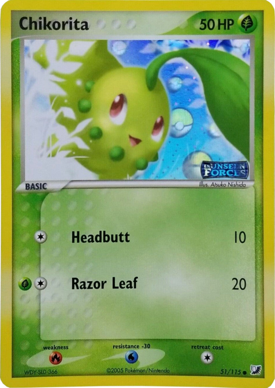 Chikorita (51/115) (Stamped) [EX: Unseen Forces] | Good Games North