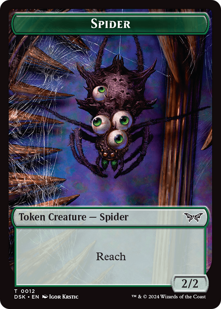 Spider // Manifest Double-Sided Token [Duskmourn: House of Horror Tokens] | Good Games North