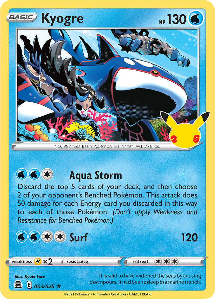 Kyogre (003/025) [Celebrations: 25th Anniversary] | Good Games North