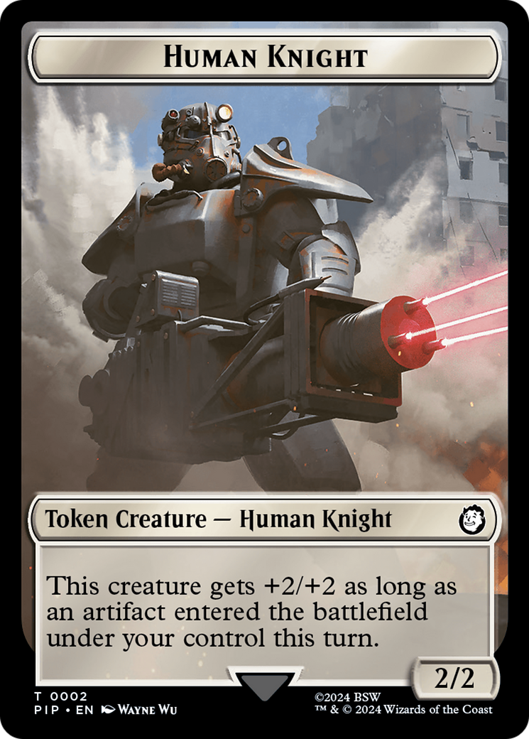 Human Knight // Food (0014) Double-Sided Token [Fallout Tokens] | Good Games North