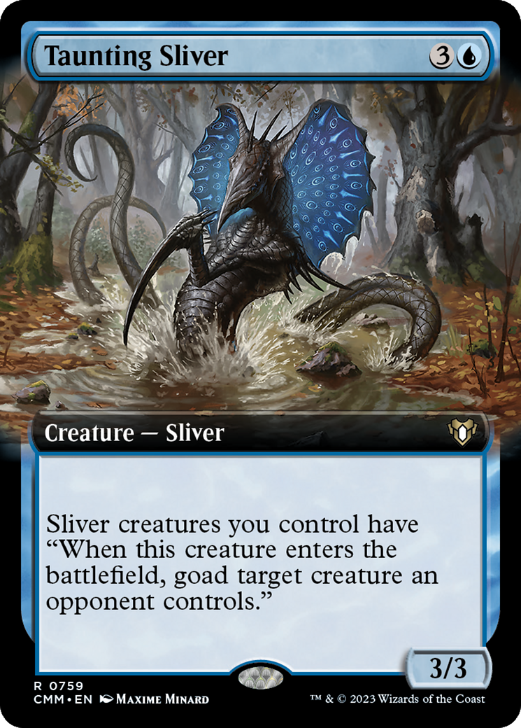 Taunting Sliver (Extended Art) [Commander Masters] | Good Games North