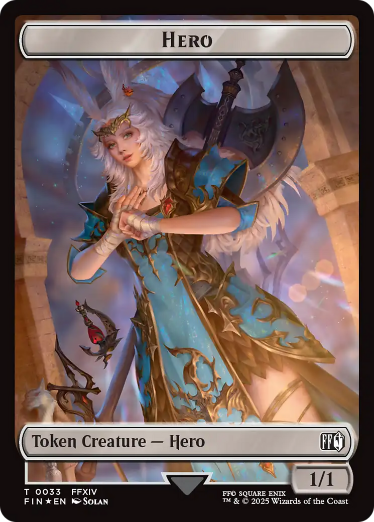 Human Soldier // Hero (0033) Double-Sided Token (Surge Foil) [FINAL FANTASY Commander Tokens] | Good Games North