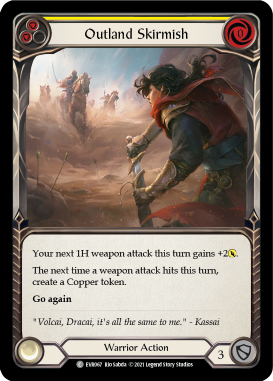 Outland Skirmish (Yellow) [EVR067] (Everfest)  1st Edition Rainbow Foil | Good Games North