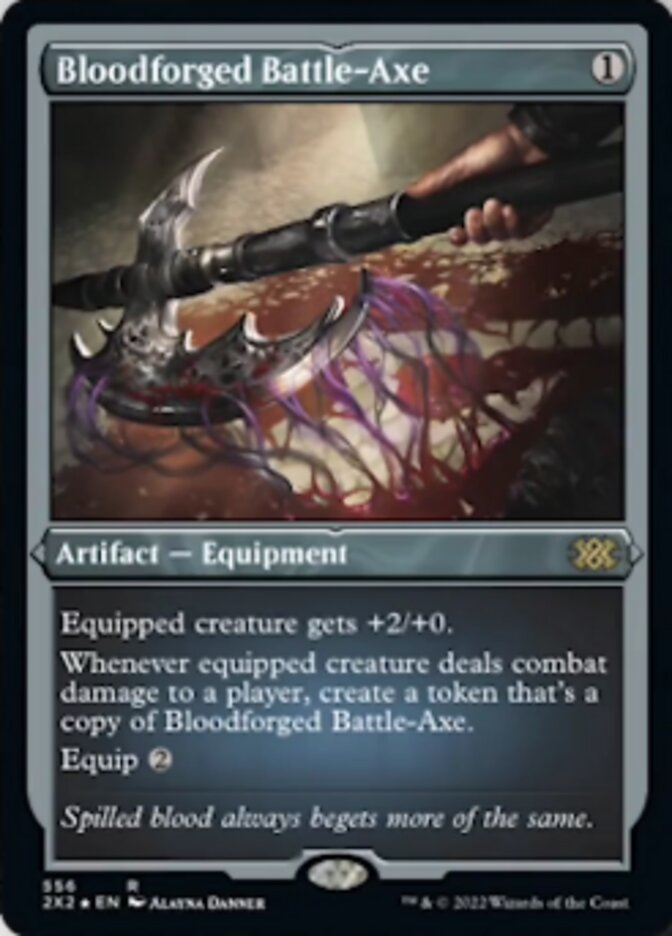 Bloodforged Battle-Axe (Foil Etched) [Double Masters 2022] | Good Games North