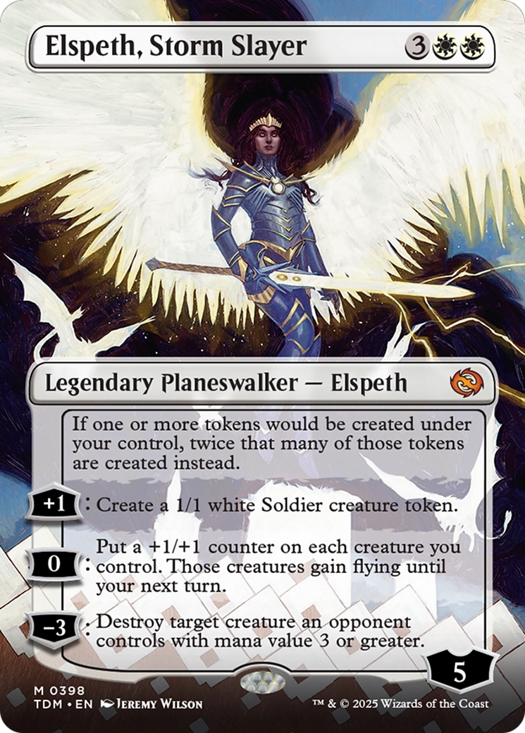 Elspeth, Storm Slayer (Borderless) [Tarkir: Dragonstorm] | Good Games North